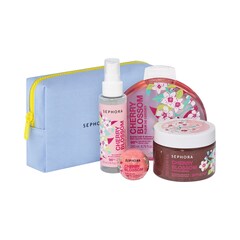 Banho Relaxante - Gel banho + Exfoliante corporal + Bomba Efervescente + Bruma corporal, 
